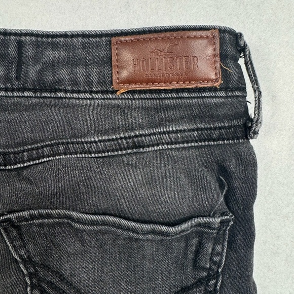 Hollister Super Skinny Crop Jeans Womens Size 1/25 Black Wash High Rise - Picture 13 of 13